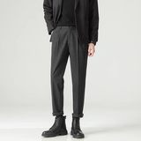 春季休闲裤男痞帅轻熟风修身直筒松紧腰小西装毛呢裤子CY86-P48，男装西服套装，星座610（原A335）