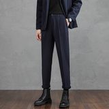 春季毛呢裤子男时尚韩版九分小西裤松紧腰加厚休闲裤CY86-P48，男装西裤，星座610（原A335）