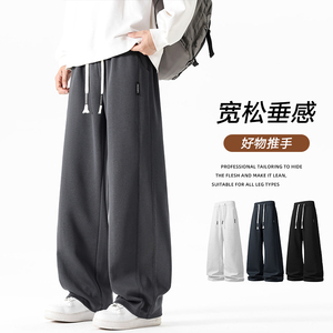早秋垂感休闲裤男款秋2025潮牌宽松阔腿百搭运动男卫裤Z6901-P38图片