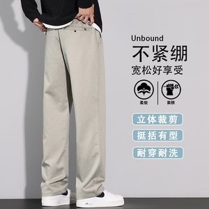 秋季新款直筒裤男款裤子2025秋休闲裤男宽松阔腿裤K6683-P52图片