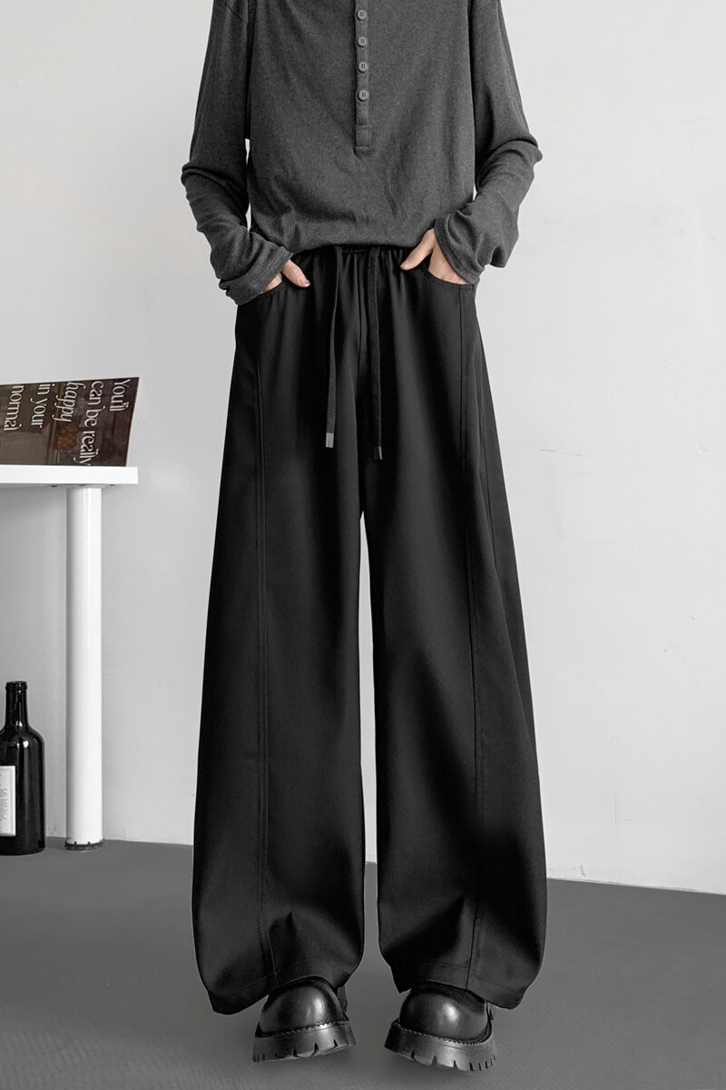 美式弯刀休闲裤男女同款春季重磅潮牌慵懒风宽松阔腿裤K2723-P48图片