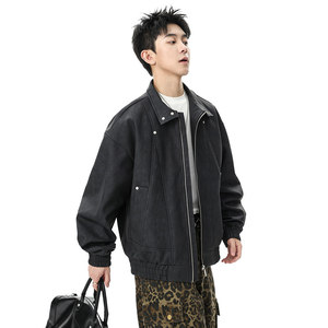 美式复古仿皮衣夹克男秋季潮流痞帅宽松外套青少年上衣Q5552-P75，男装夹克，星座610（原A335）