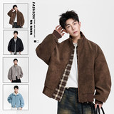 秋季美式复古长袖夹克男士2025新款休闲百搭立领外套JS5601-P85,男装夹克,星座610(原A335), 秋季美式复古长袖夹克男士2025新款休闲百搭立领外套JS5601-P85,男装夹克,星座610(原A335),