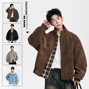 秋季美式复古长袖夹克男士2025新款休闲百搭立领外套JS5601-P85，男装夹克，星座610（原A335）