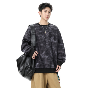 扎染卫衣男2025秋季新款美式复古潮牌百搭重磅痞帅Q5569-特P42，男装卫衣，星座610（原A335）