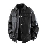 2025新款男翻领短款秋宽松百搭机车夹克外套百搭潮流Q5553-P75，男装夹克，星座610（原A335）