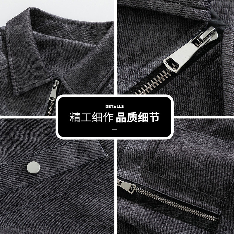 男2025新款仿牛仔夹克宽松潮流翻领休闲痞帅复古外套Q5559-P75,男装夹克,星座610（原A335）