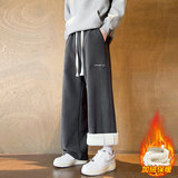 男士休闲裤2026新款冬直筒男裤青少年加厚运动加绒裤JR29187-P45，男装卫衣，星座610（原A335）