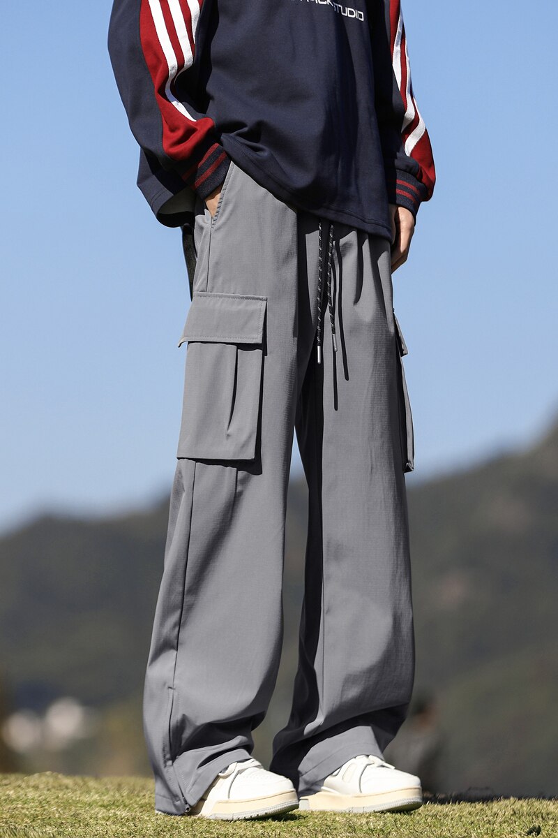工装裤男夏季薄款美式多口袋休闲裤宽松直筒阔腿裤K2622-特P40图片
