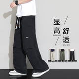 工装裤子男春季新款宽松直筒裤拼接褶皱美式潮牌伞兵裤K2715-P50，男装休闲裤，星座610（原A335）