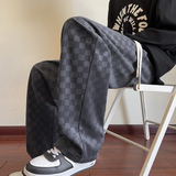 港风秋季运动裤宽松休闲潮牌垂感抗皱阔腿青少年老爹裤Q2369-P40，女装休闲裤，星座610（原A335）