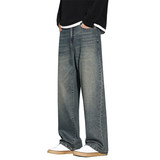 牛仔裤男士春季宽松直筒男生2026新款美式休闲阔腿长裤K6670-P52，男装牛仔裤，星座610（原A335）