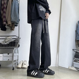 秋冬新款微喇牛仔裤男宽松直筒美式复古高街潮牌阔腿裤K1931-P45，男装牛仔裤，星座610（原A335）