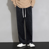 棋盘格灯芯绒裤子男秋季宽松美式ins百搭休闲运动裤Q2369-P40，女装休闲裤，星座610（原A335）