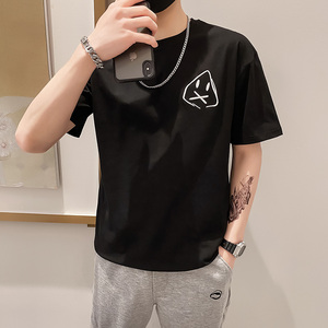 夏季新款短袖男社会小伙潮牌店主风印花时尚休闲圆领T恤T015-P40图片