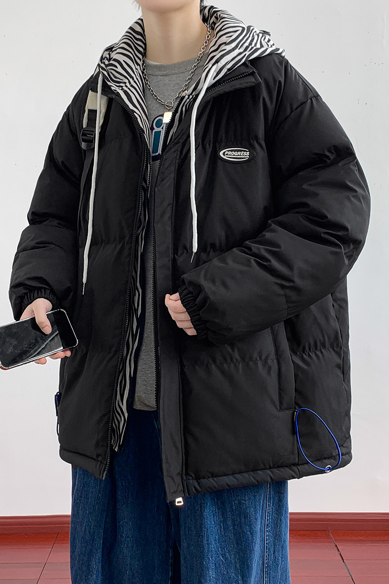 棉衣男士冬季加厚假两件棉服潮牌宽松保暖连帽棉袄外套MY277,男装棉衣,星座610（原A335）