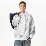 脏脏扎染2025新款圆领卫衣男美式宽松青少年休闲上衣Q5569-特P42，男装卫衣，星座610（原A335）
