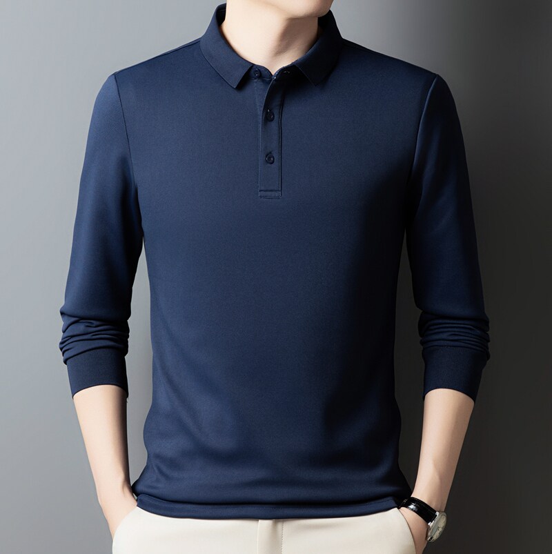 男士长袖t恤上衣服翻领polo衫爸爸装秋季新款打底衫PL5588-特P30,男装T恤,星座610（原A335）