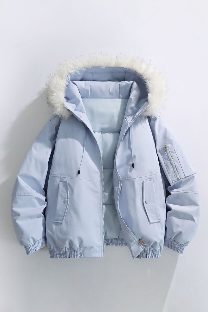 美式高街大毛领连帽棉服外套男冬季加厚派克棉衣夹克MY2525-P100,男装夹克,星座610（原A335）