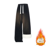 加绒加厚裤子男款冬季潮牌休闲运动直筒男卫裤JR29186-特P40，男装休闲裤，星座610（原A335）