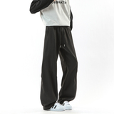 简约直筒阔腿褶皱垂感拖地裤男春夏新款百搭运动休闲裤K9960-P48，男装休闲裤，电商A335