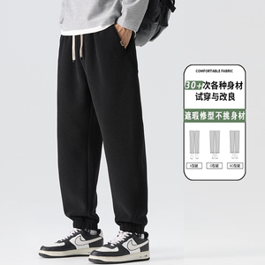 2025秋新款松紧腰阔腿休闲裤男宽松百搭直筒长裤K6677-P52图片