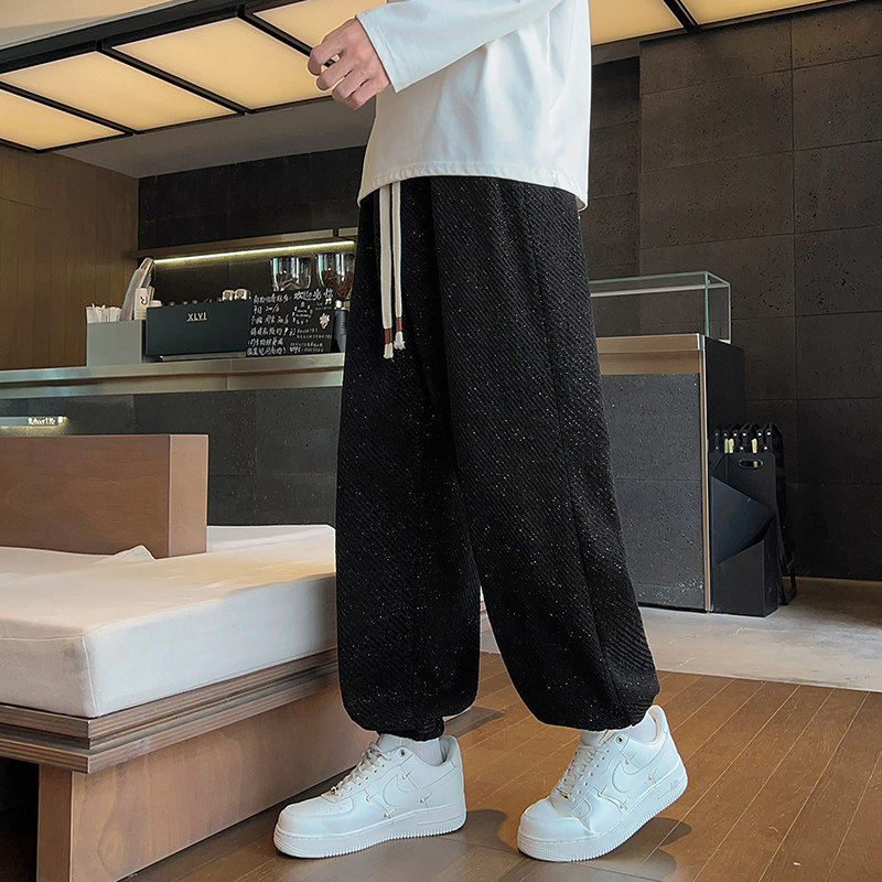 休闲裤子男款春直筒宽松垂感阔腿裤美式重磅卫裤Q29150-特P35，男装休闲裤，星座610（原A335）