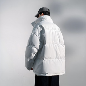 三防面料新款冬天格子拼接加厚美式学生情侣装面包服外套M666-P75图片