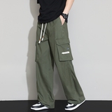 纯棉阔腿裤男士春季美式潮牌阔腿裤子直筒工装休闲长裤K2711-P52，男装休闲裤，电商A335