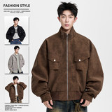 潮牌工装宽松夹克男款秋季男士上衣美式痞帅休闲外套JS5621-P98，男装夹克，星座610（原A335）