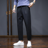 毛呢休闲裤男士韩版潮流秋季新款锥形长裤九分西装裤K656-P50，男装西服套装，星座610（原A335）