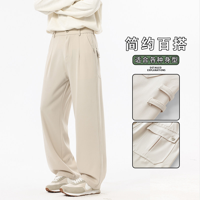 男士2025秋季新款宽松直筒垂感抗皱长裤男生秋季休闲裤K6635-P50,男装休闲裤,星座610（原A335）