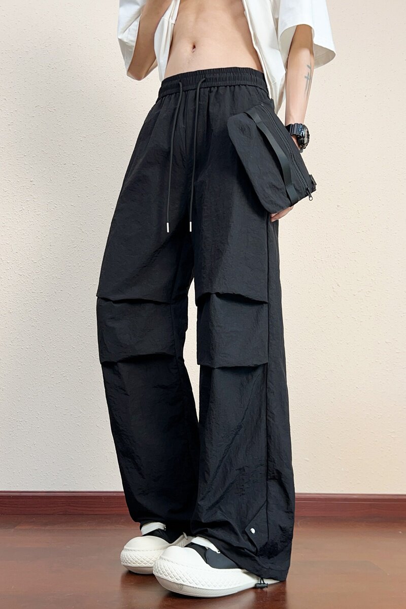 阔腿休闲裤子男士夏季新款潮流高街宽松百搭直筒运动裤K2706-P40图片