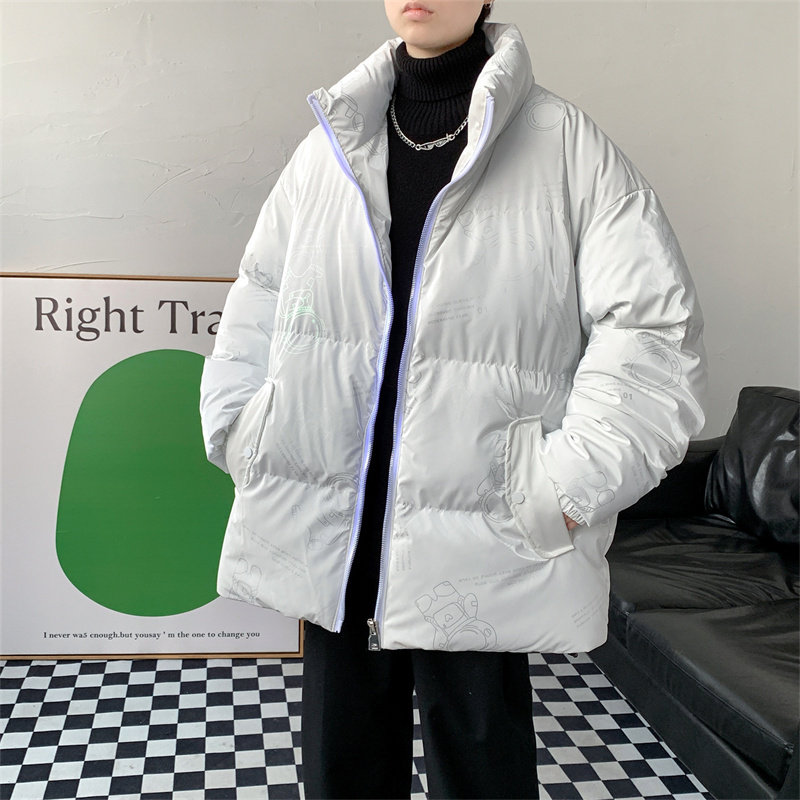 2022年冬季夜光太空人立领棉衣男女款保暖棉服时尚外套MY006,男装棉衣,星座610（原A335）
