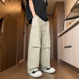 美式高街纯棉直筒休闲裤男春夏季潮牌ins宽松阔腿工装裤K2715-P50，男装休闲裤，星座610（原A335）
