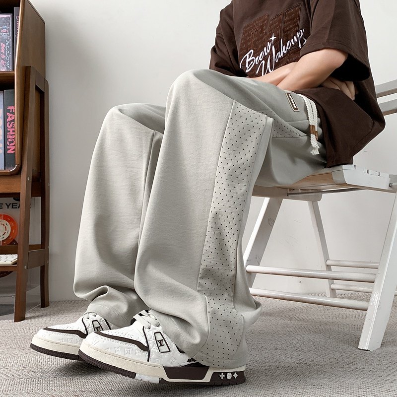 夏季宽松垂感直筒裤子男帅气美式百搭潮牌休闲长裤K2718-P35，男装休闲裤，星座610（原A335）