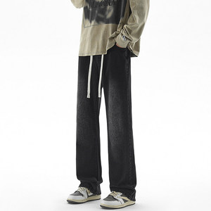 牛仔裤男士潮牌秋冬美式高街复古微喇裤宽松直筒长裤子K1931-P45，男装牛仔裤，星座610（原A335）