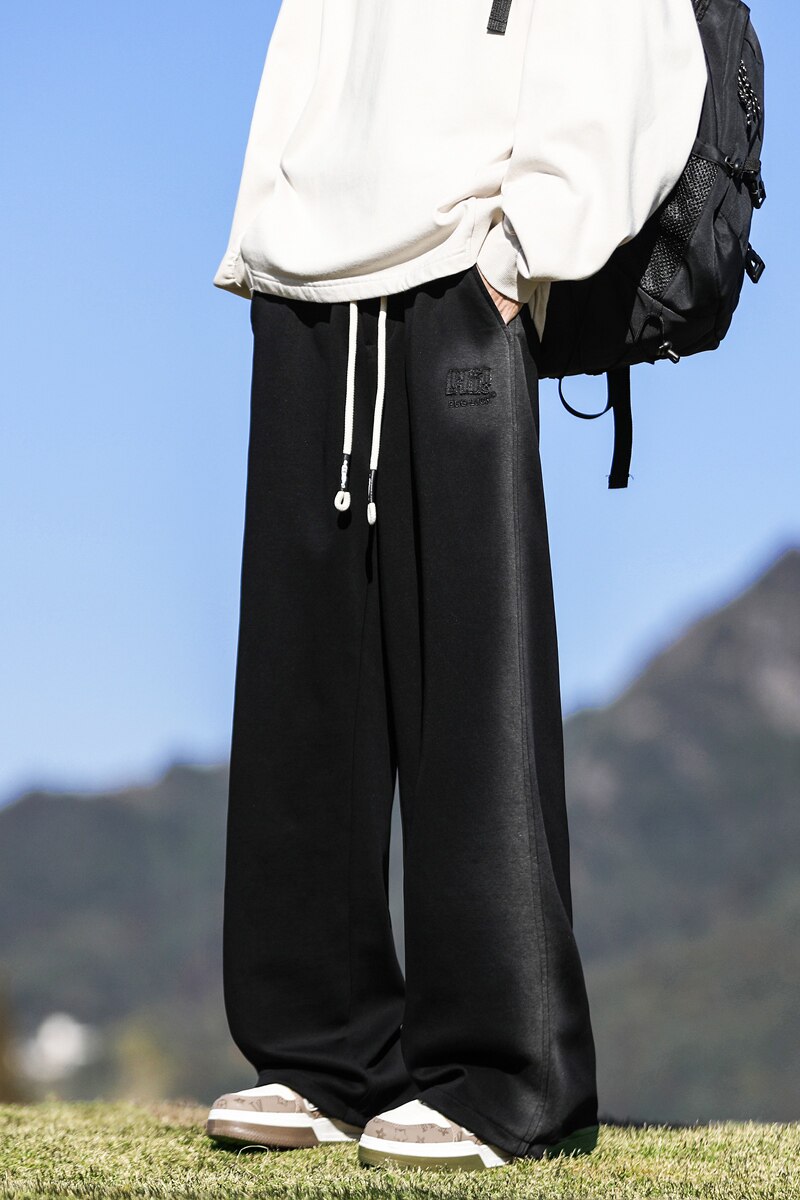 潮牌垂坠感直筒裤子男士春季宽松阔腿休闲运动高街卫裤K2707-P52,男装休闲裤,星座610（原A335）