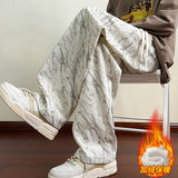 美式复古扎染休闲裤男冬季潮牌痞帅裤子宽松直筒裤JR29070-特P38，男装休闲裤，星座610（原A335）