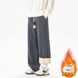 冬季2026新款潮牌加绒运动休闲宽松加绒加厚卫裤JR29190-P45，男装休闲裤，星座610（原A335）