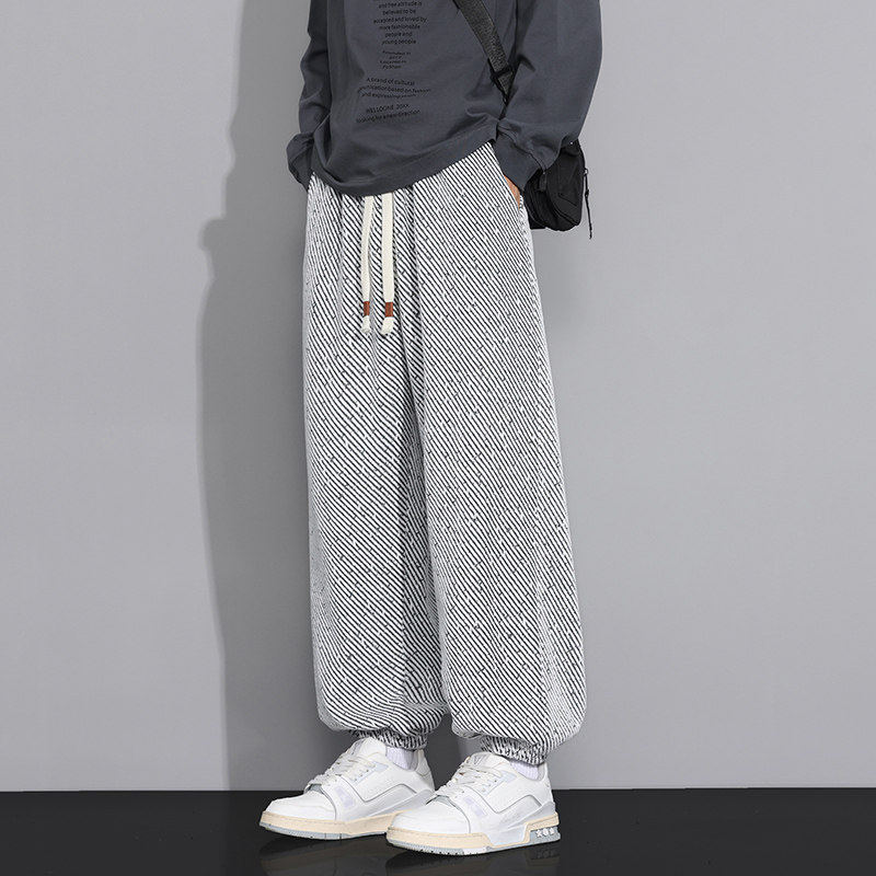 垂感直筒休闲裤子男春季新款潮牌宽松青少年阔腿裤Q29150-特P35，男装休闲裤，星座610（原A335）