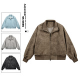 男装美式休闲立领夹克男2025秋季新款复古绒感上衣外套JS5601-P85，男装夹克，星座610（原A335）