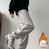 美式潮牌裤子冬季加绒加厚宽松百搭直筒休闲裤男生长裤JR303B-P45，男装卫衣，星座610（原A335）