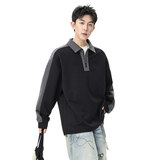 男士宽松半拉链卫衣2025秋季新款青少年时尚休闲撞色Q5571-特P42，男装卫衣，星座610（原A335）