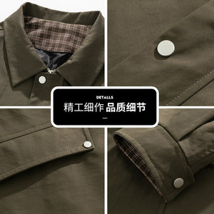 外套男秋季2025新款中长版时尚风衣夹克衣服潮Q5539-P78图片