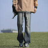 男士微喇牛仔裤秋冬美式高街痞帅直筒修身休闲长裤K1931-P45，男装牛仔裤，星座610（原A335）