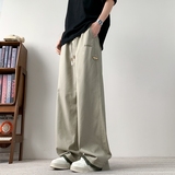 纯棉休闲裤男春夏新款直筒长裤子2025美式宽松阔腿裤子K2712-P50，男装休闲裤，电商A335