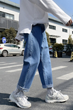 2021秋冬牛仔裤男港风宽松时尚直筒痞帅潮牌ins老爹裤K8001-P50，男装牛仔裤，星座610（原A335）