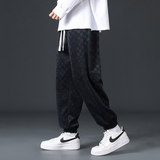 灯芯绒休闲卫裤男春季美式宽松运动裤潮流阔腿裤子Q2370-P40，男装休闲裤，星座610（原A335）