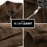 美式复古翻领皮衣2025秋季宽松潮流休闲夹克外套男款Q5550-P75，男装夹克，星座610（原A335）